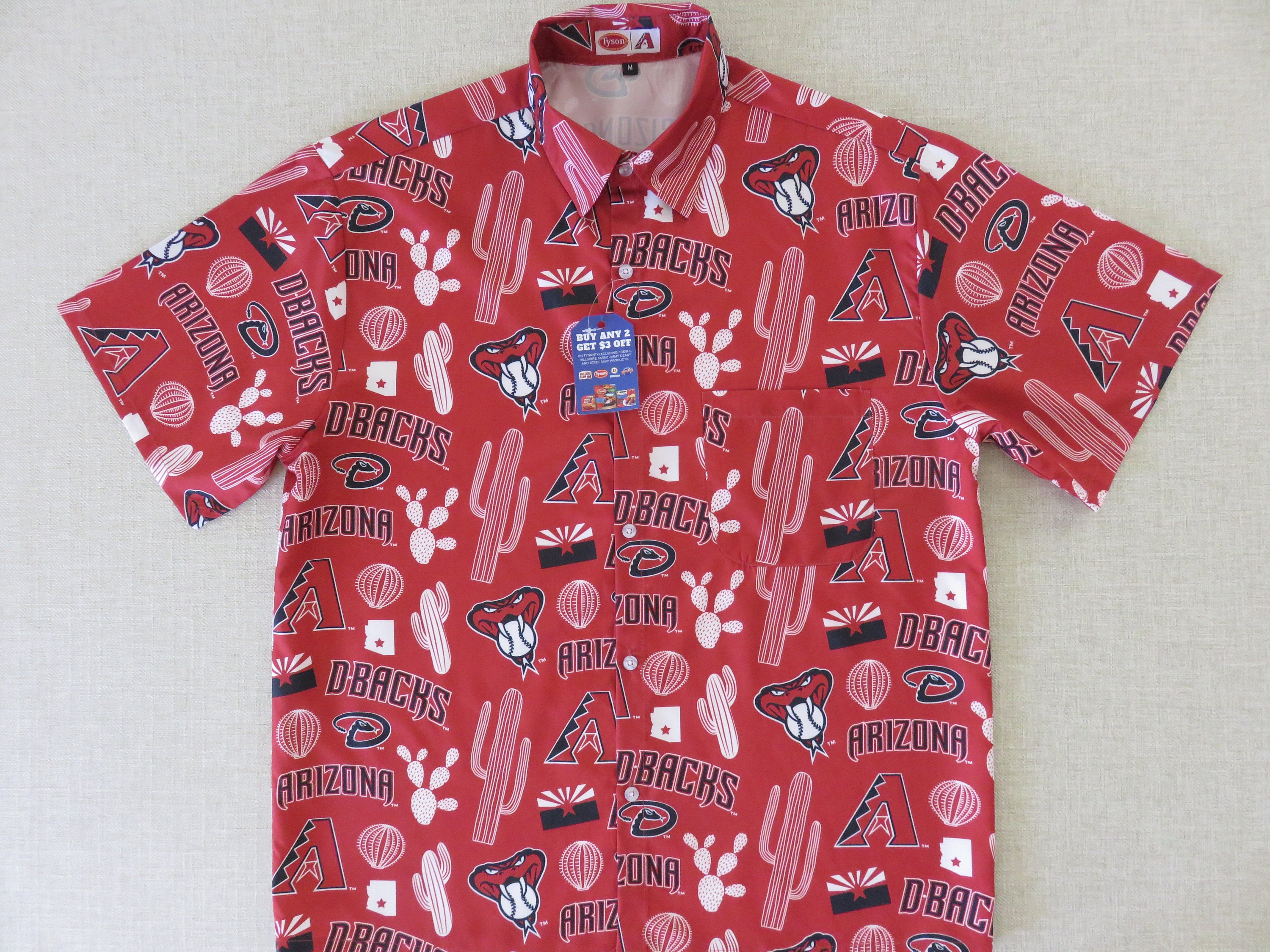 Arizona Diamondbacks MLB Red Gold Dancing Skeleton Hawaiian Shirt