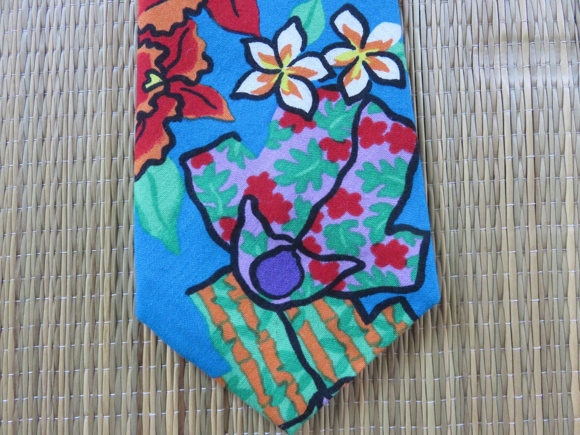 HILO HATTIE Hawaiian Tie Mens Aloha Necktie Hawaii Ties Island Etsy