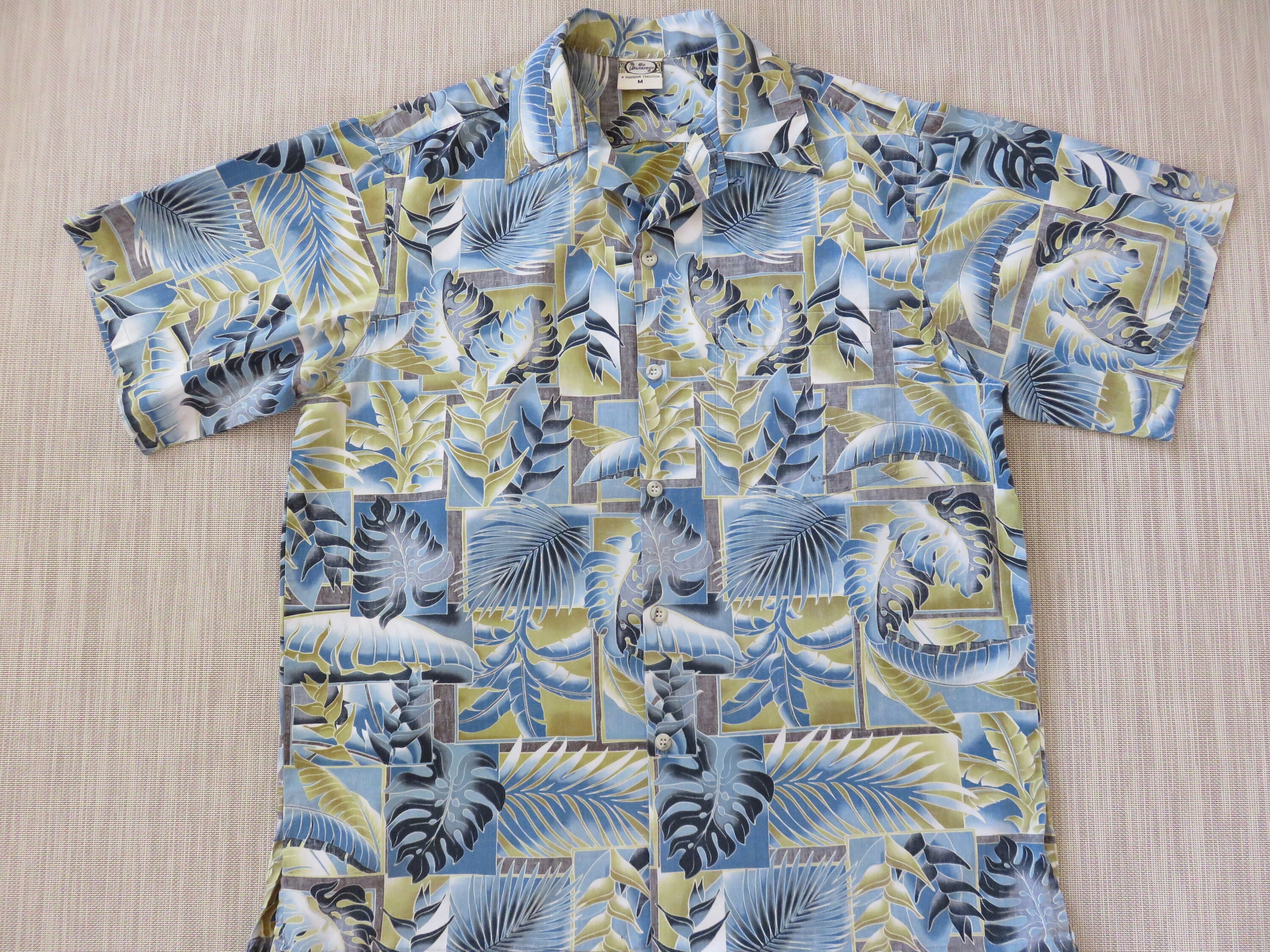 Mens Hawaiian Shirt GO BAREFOOT Aloha Shirt Jungle Tropics | Etsy