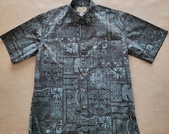 Hawaiian Shirt, COOKE STREET Hawaii Shirt, Hawaii Aloha Shirt, Tropic Tiki Mosaic Reverse Print, 100% Cotton Beach Shirt Mens Size M