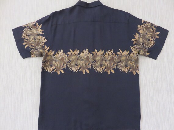Hawaiian Shirt HILO HATTIE Black Aloha Shirt 100%… - image 2