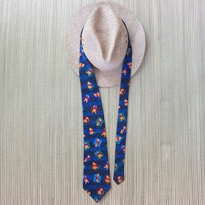 DISNEY Tie POOH Necktie Winnie the Pooh with Honey Pot Copyrighted Print Novelty Walt Disney Works Vintage Neck Tie - Oahu Lew&#39;s Shirt Shack