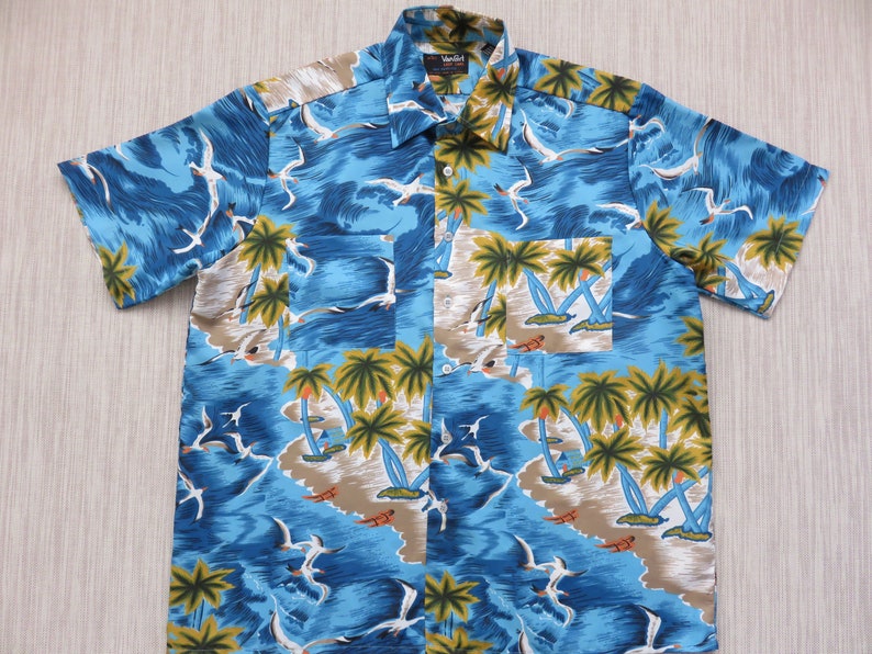 Vintage Hawaiian Shirt VAN CORT 70s Surfer Aloha Shirt Pacific - Etsy