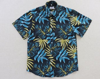 Hawaiihemd, Aloha Hawaiihemd, EUOW Hawaiihemd, Tropical Foliage Design Strandhemd, Polyester / Spandex Camp Shirt, Herrengröße SMALL