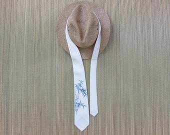 Hawaiian Tie California Ties Vintage Necktie GOLDEN EAGLE Tropical Bamboo Print Skinny Tie Novelty Mens Neck Tie - Oahu Lew's Shirt Shack