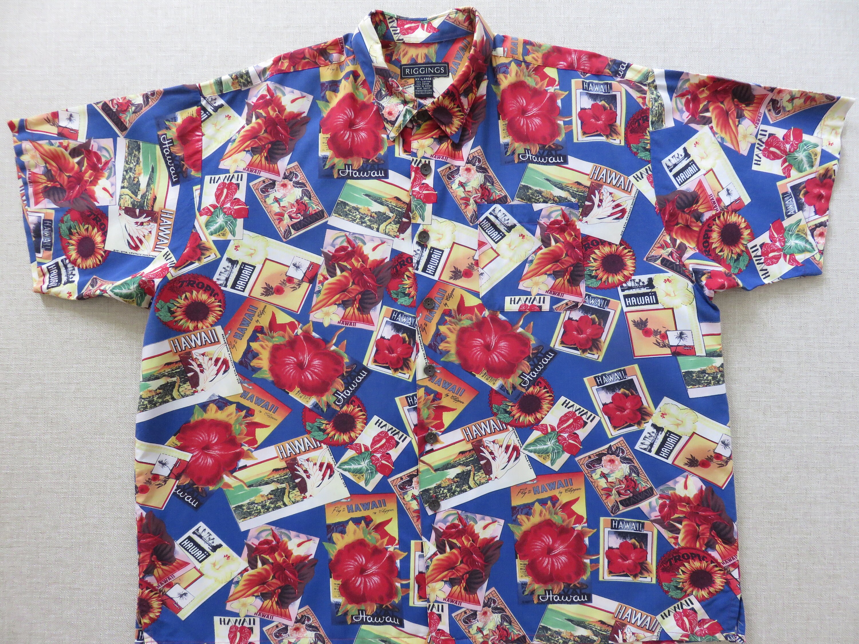 Fly to Hawaii, Hawaiian Shirt, Postcard Aloha Shirt