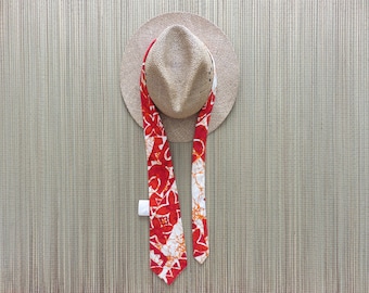 Hawaiian Tie, Vintage Aloha Tie, Made in Hawaii, Hawaii Ties KANAKA 1960's Mod Tribal Vintage Tiki Necktie, 100% Cotton Tapa