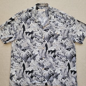 TOMMY BAHAMA Jedwabna koszula hawajska, nadruk w kwiaty hibiskusa, męska XXL zdjęcie 1
