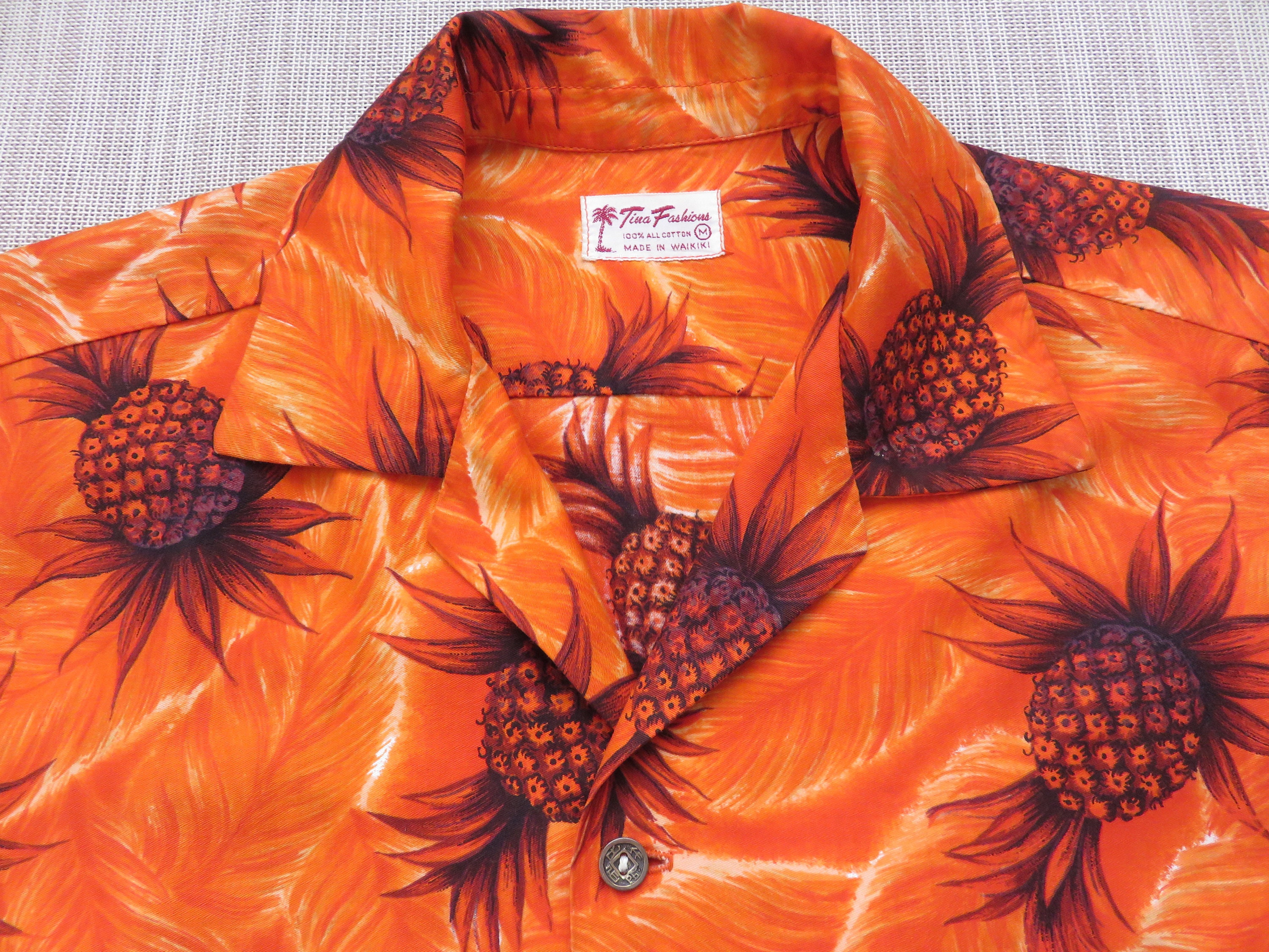 Vintage 1960's Hawaiian Shirt TINA FASHIONS 60s Aloha Shirt