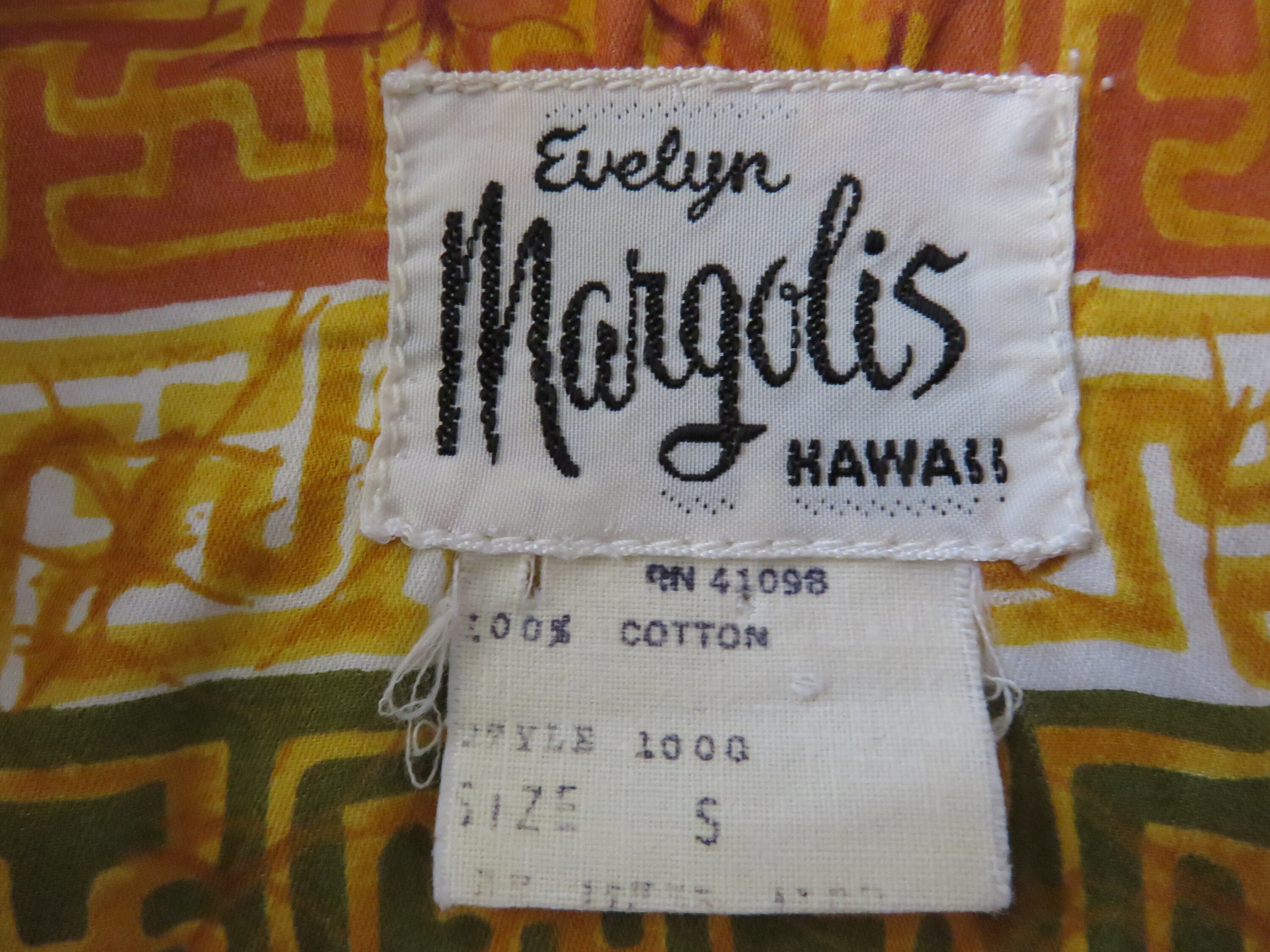 Vintage Hawaiian Shirt EVELYN MARGOLIS Hawaii 1960s Aloha