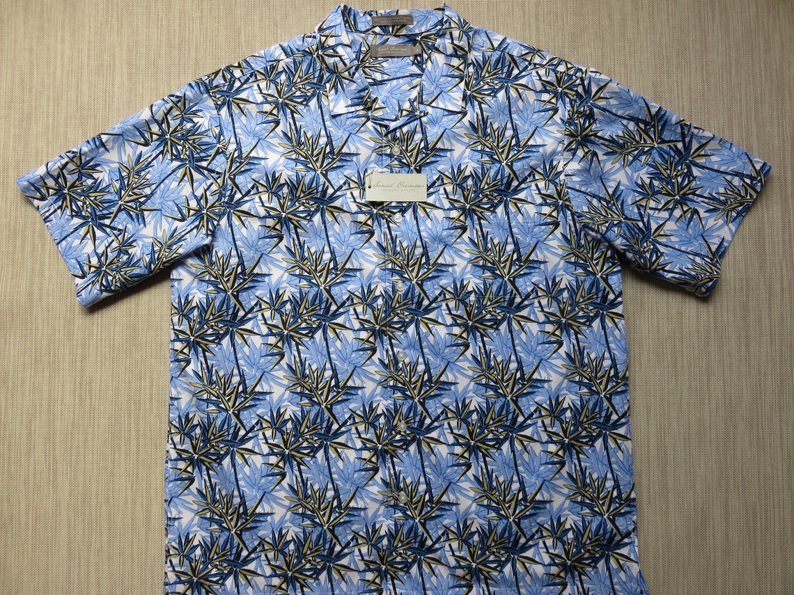 Hawaiian Shirt DANIEL CREMIEUX Bodacious Blue Bamboo Hawaii | Etsy