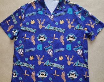 Camisa hawaiana de los Arizona Diamondbacks, edición especial del 25 aniversario de la MLB, para coleccionistas, talla 3XL para hombre.