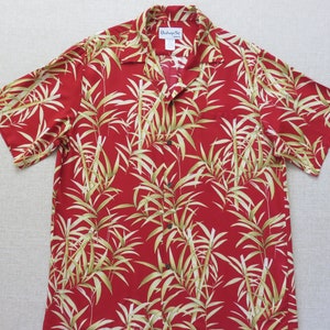 Hawaiian Shirt, BISHOP ST. Hawaiian Shirt, Tropical Aloha Wear, Made in Hawaii, Bamboo Palooza Beach Shirt, 100% Rayon Men's Size MEDIUM image 1