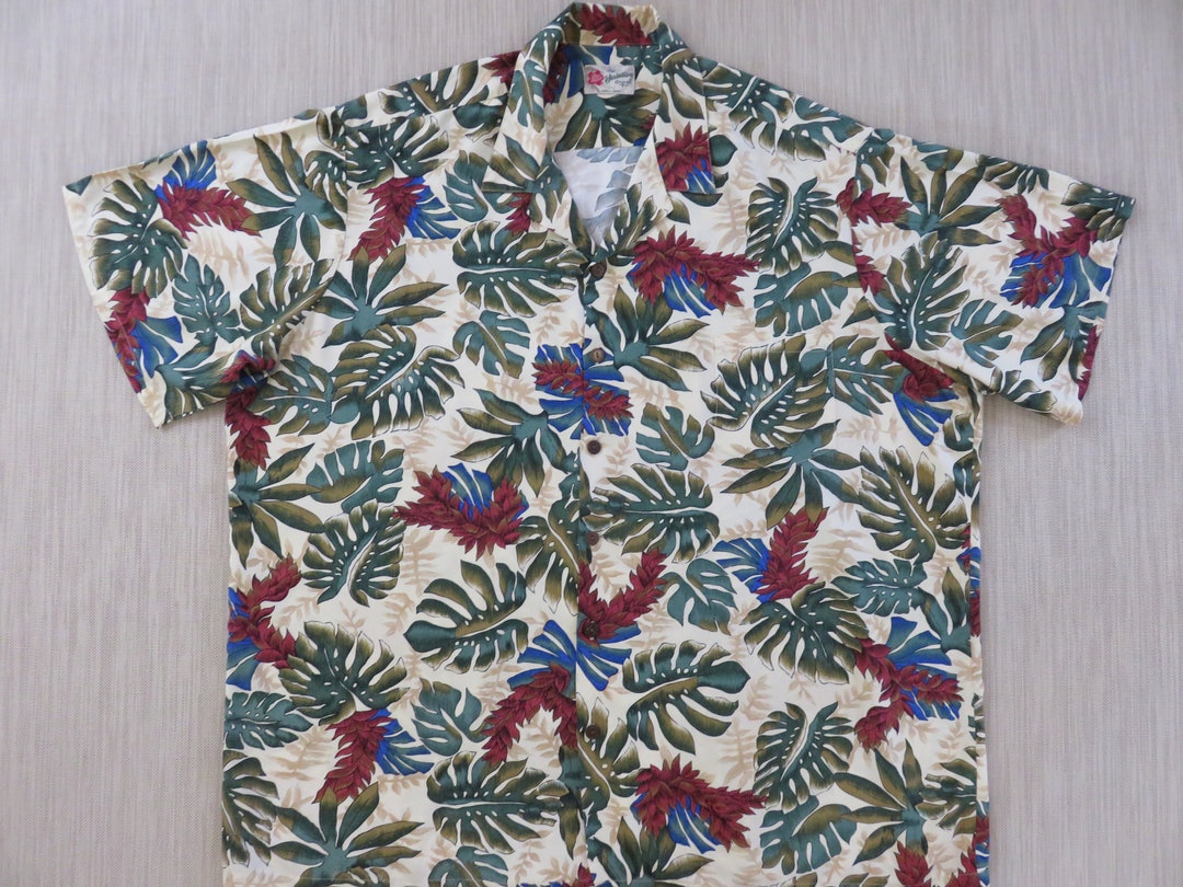 Hawaiian Shirt Men HILO HATTIE Tropical Aloha Shirt - Etsy