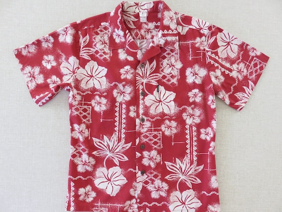 Hawaiian Shirt, PALMWAVE Hawaii Shirt, Red Aloha … - image 1