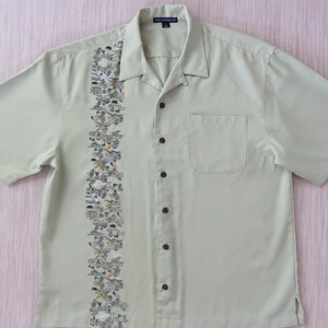 Hawaiian Shirt PORT AUTHORITY California State Shirt HOLLYWOOD Sign Los Angeles Grizzly Bear Orange Poppy Mens - xl - Oahu Lew&#39;s Shirt Shack