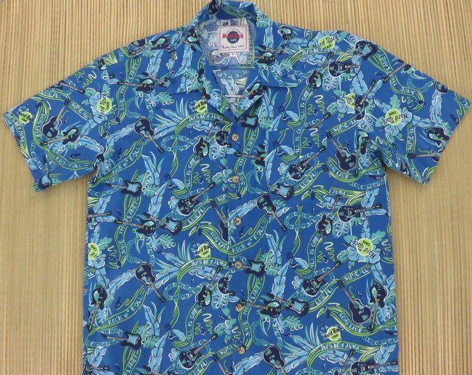 HARD ROCK CAFE Hawaiian Shirt Save the Planet Guitars Leis - Etsy