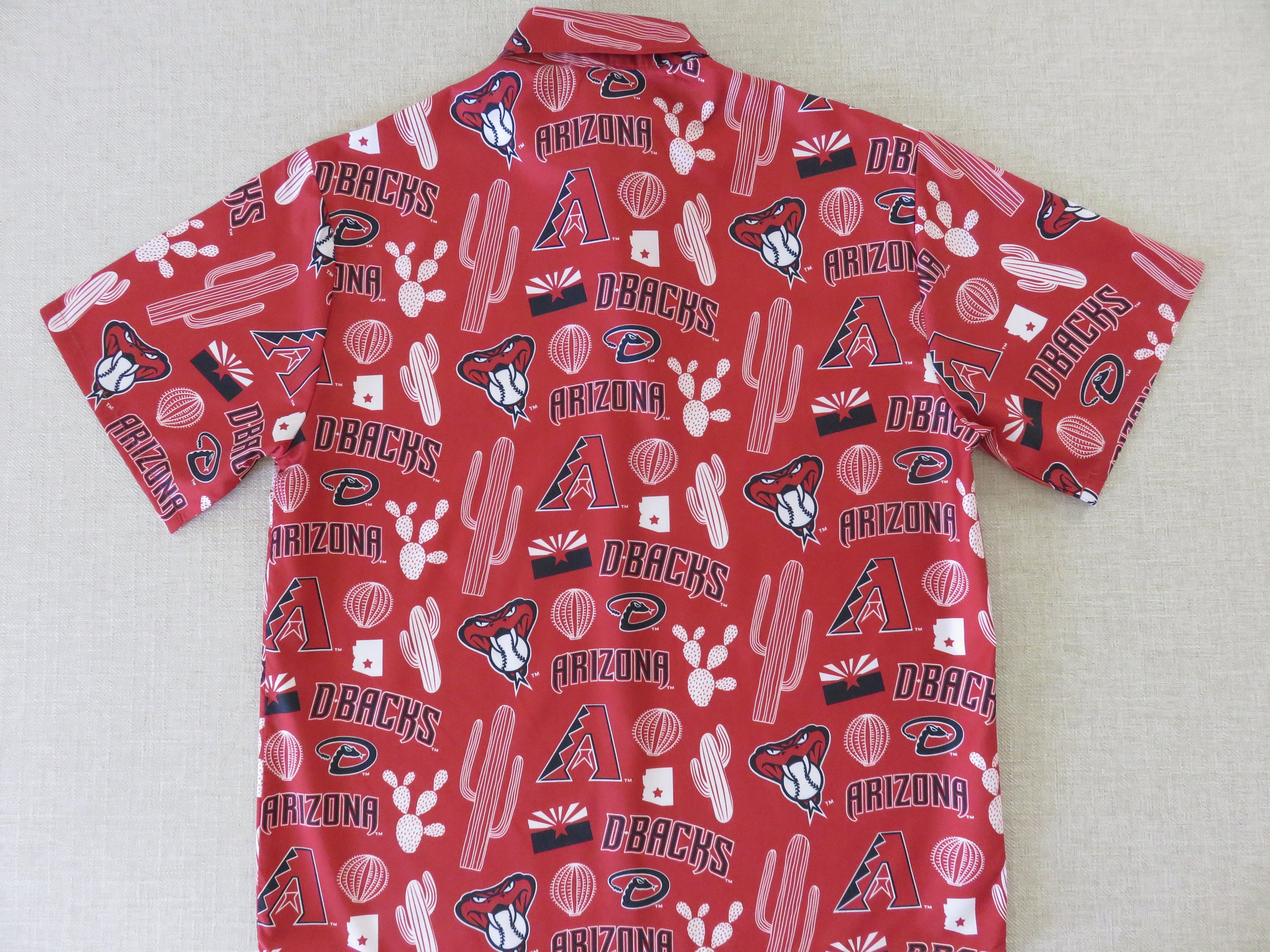 OahuLewsShirtShack Arizona Diamondbacks Red Hawaiian Shirt, Tyson Chicken Giveaway Shirt, MLB Baseball Aloha Shirt Cactus League Favorite, Mens Size Medium