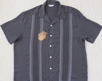 Lounge Bowling Shirt DaVINCI of California Embroidered Retro Atomic Vintage with TAG Never Been Worn Mens - 5XL - Oahu Lew's Shirt Shack
