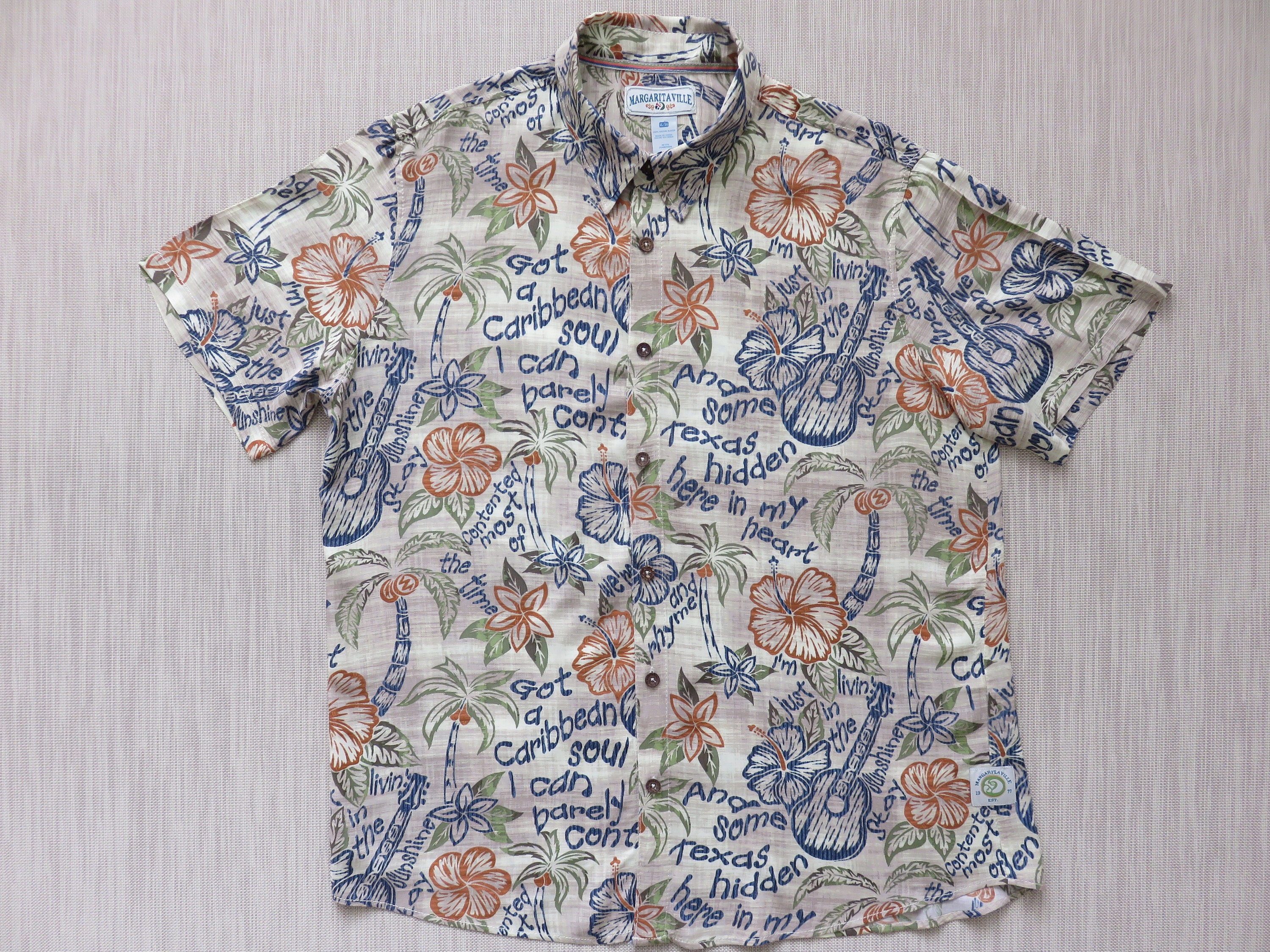 Mens Hawaiian Shirt MARGARITAVILLE Ukulele Aloha Shirt | Etsy