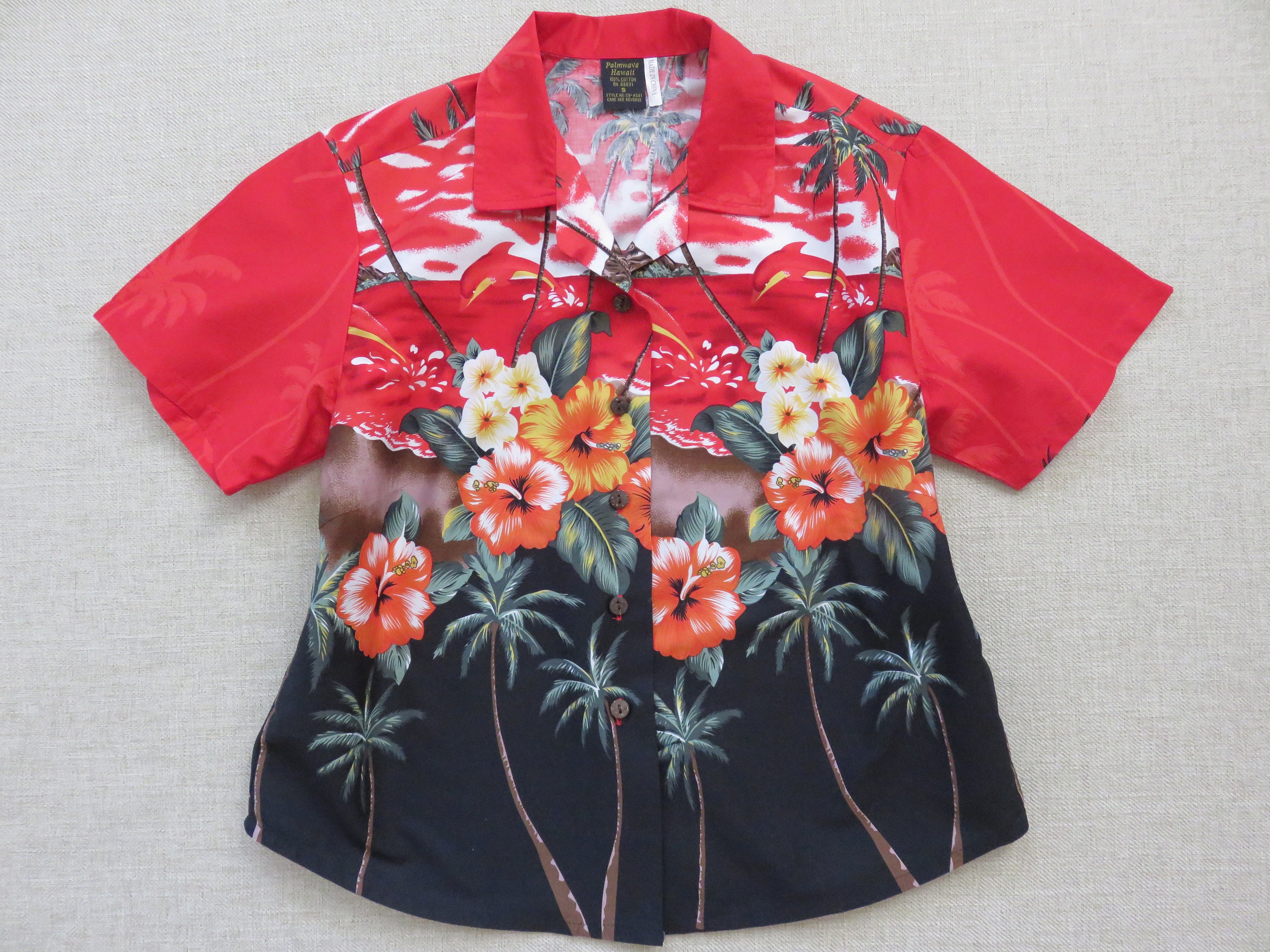 Women's Hawaiian Shirt PALMWAVE HAWAII Aloha Shirt - Etsy