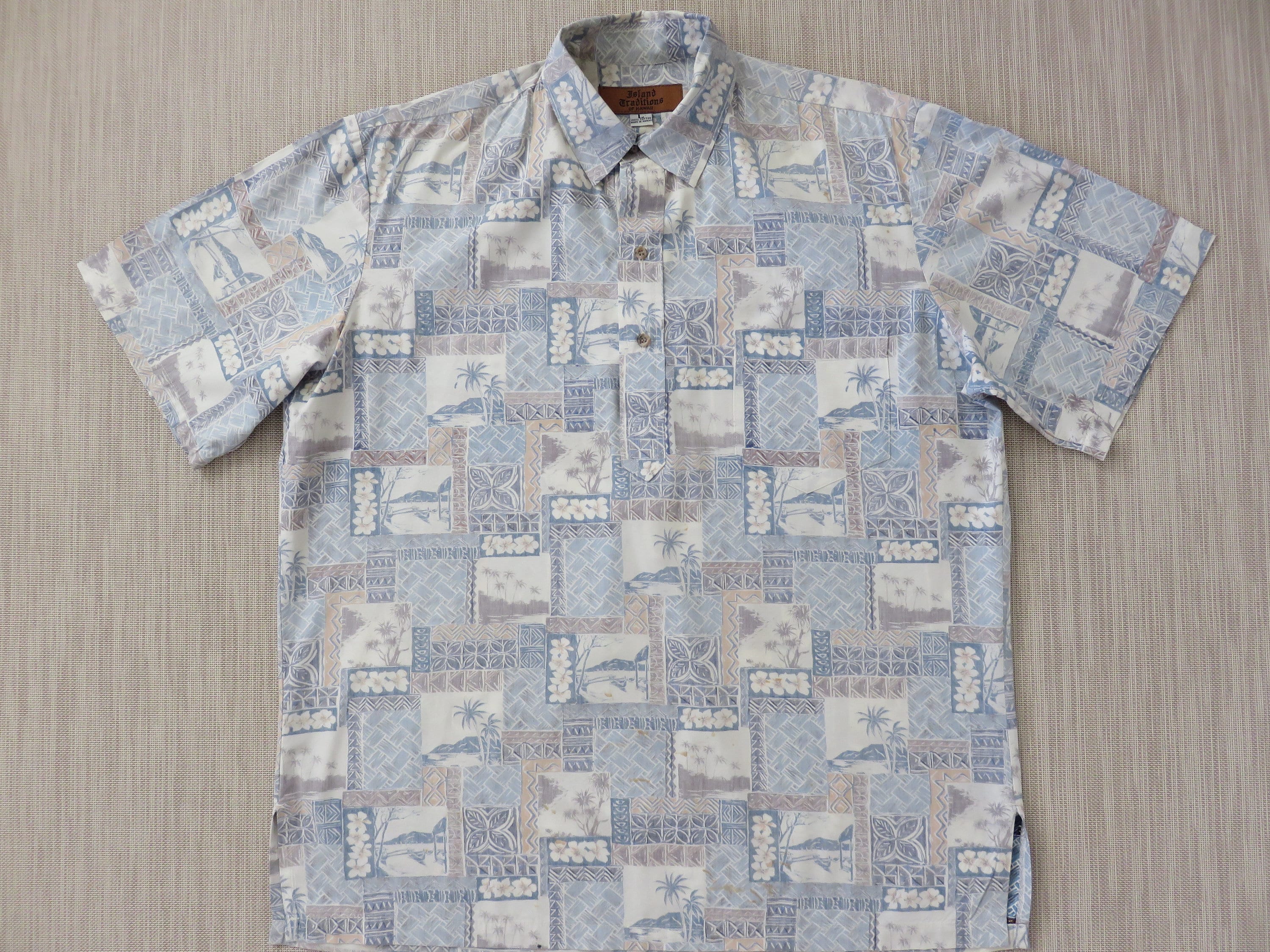 Mens Hawaiian Shirt ISLAND TRADITIONS 
