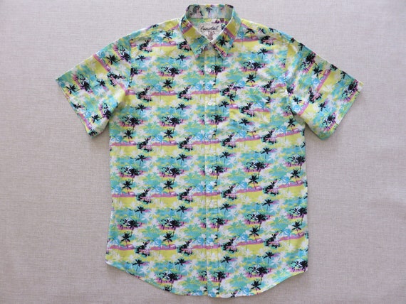Hawaiian Shirt COASTAL California Surfer Shirt Tropical Palm | Etsy