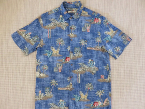 Hawaiian Shirt Men CAMPIA MODA Tiki Bar Aloha Shi… - image 1