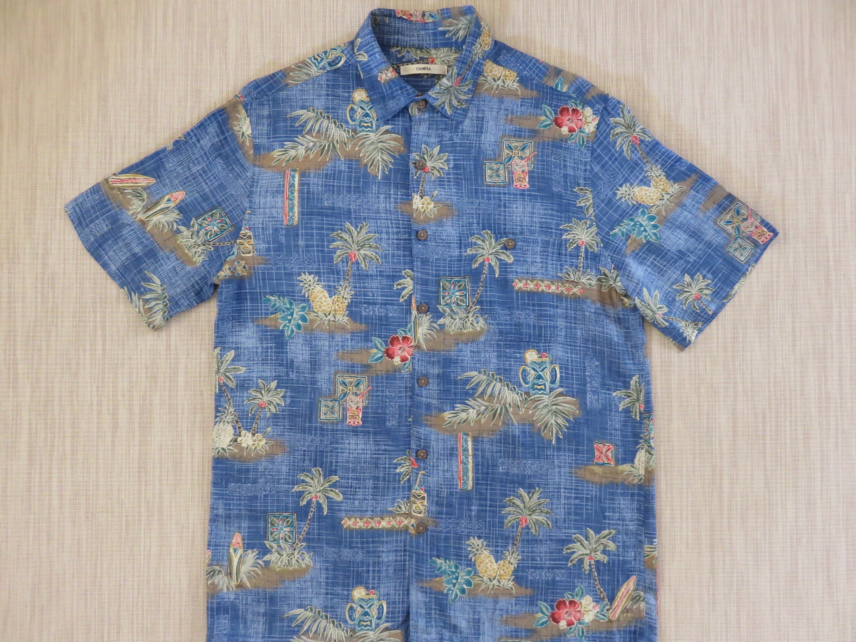 Hawaiian Shirt Men CAMPIA MODA Tiki Bar Aloha Shirt Party | Etsy