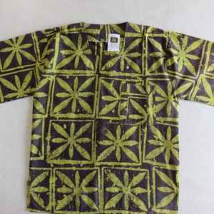 BATIK SHIRT African Shirt Mod 100% Cotton Batik Pullover Style, UNISEX Ethnic Hippie Trippie Mod Design, New With Tag - One Size Fits All