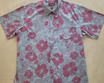 COOKE STREET Hawaii Hemd mit Hibiskus Blumen Print 100% Baumwolle, Gr 2XL