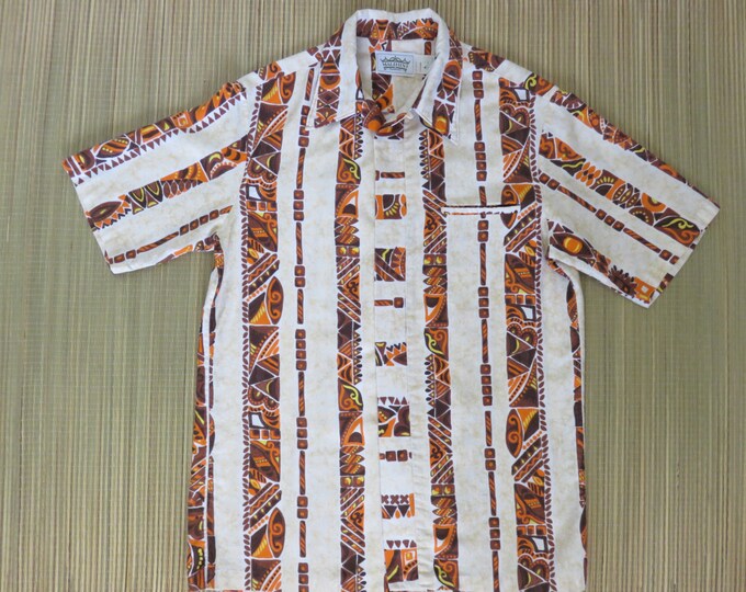 Vintage Hawaiian Shirt MALIHINI 70s Surf Groovy Mod Wiki Tiki - Etsy