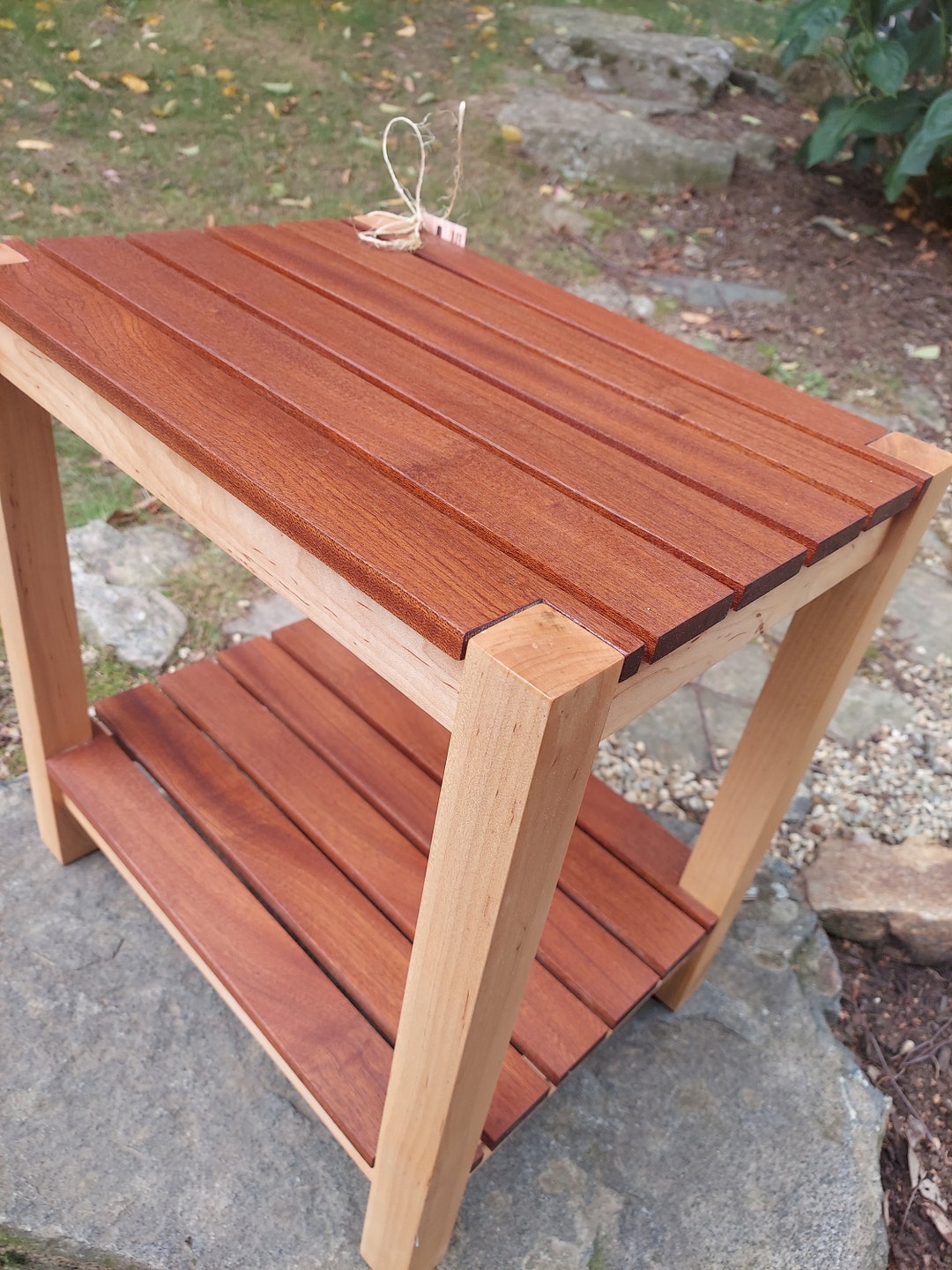 Maple and Sapele Small Bathroom Stand or Occasional Table Etsy