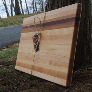 Maple, Cherry, and Walnut End Grain Wood Cutting Board