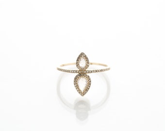 Double Pear Shaped Moonstone Ring