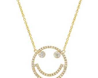 Smile Diamond Pendant Necklace