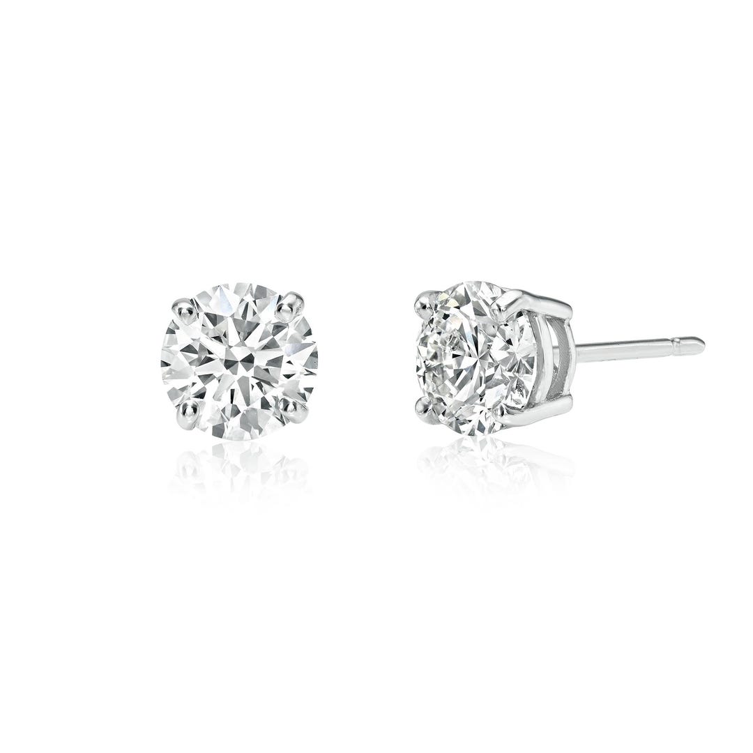 IGI Certified Total 3ct 14K Gold Lab Grown Diamond Stud Earring - Etsy