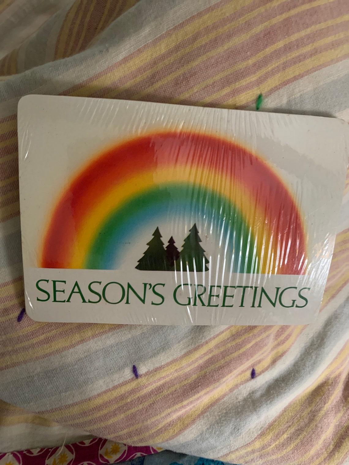 Rainbow Seasons Greetings Vintage Postcards | Etsy