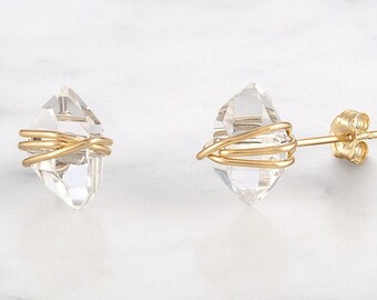 Herkimer Diamond Earrings Studs, Herkimer Diamond Studs, Diamond, Stud Earrings, Herkimer Earrings, Herkimer Studs, Gifts For Her