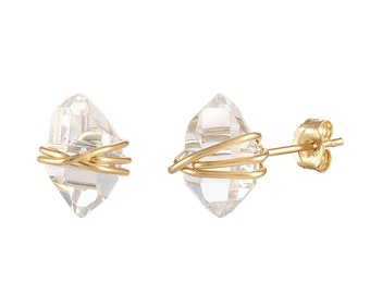 Herkimer Diamond Earrings Studs, Herkimer Diamond Studs, Diamond, Stud Earrings, Herkimer Earrings, Herkimer Studs, Gifts For Her