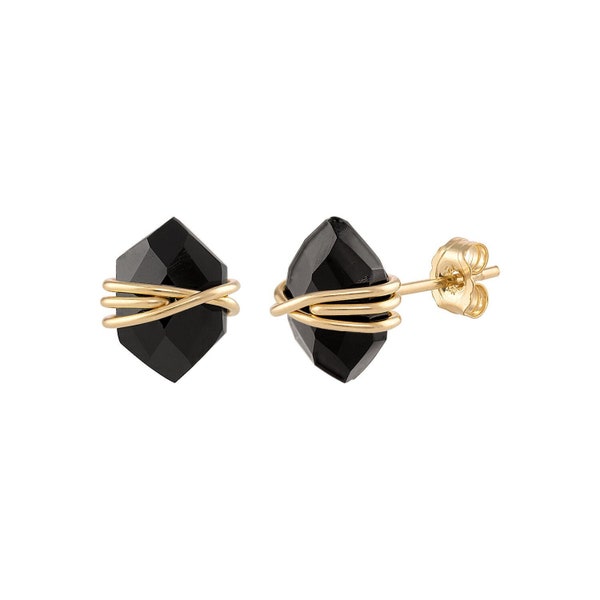 Black Onyx Stud Earrings • Black Stud Earrings • 14k Gold, Rose Gold, Sterling Silver Options, Gift For Wife, Unique Gift, Gift For Her