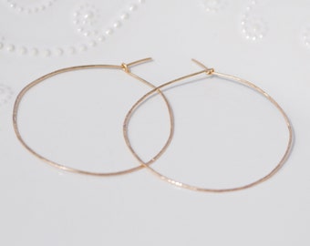 Orecchini A Cerchio Grandi In Oro 14K Riempito – 70 Mm, Con Post In Argento 925, Ipoallergenici