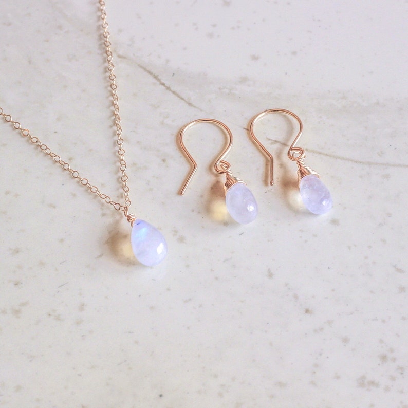 Gold Filled Rainbow Moonstone Drop Earrings, Moonstone Jewelry, Moonstone Dangle Earrings, Sterling Silver, Rose Gold Filled, Gifts For Her image 8