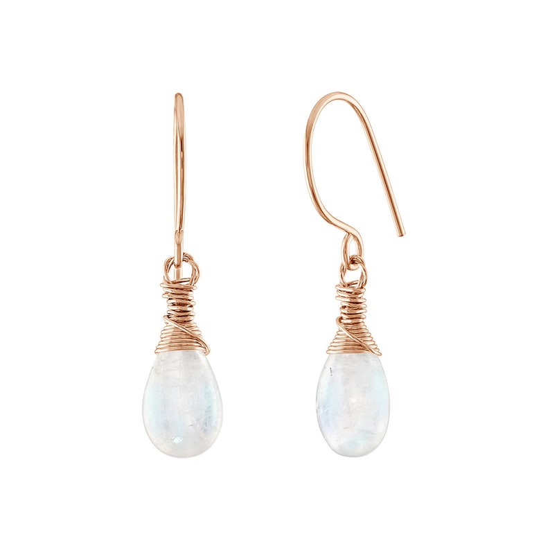 Gold Filled Rainbow Moonstone Drop Earrings, Moonstone Jewelry, Moonstone Dangle Earrings, Sterling Silver, Rose Gold Filled, Gifts For Her image 5