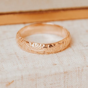 14k Gold Filled Ring, Gold Ring, Thick Gold Ring, Gold Band, Stacking Ring, Floral Ring, Simple Gold Ring, Gold Filled Ring, Thick Ring
