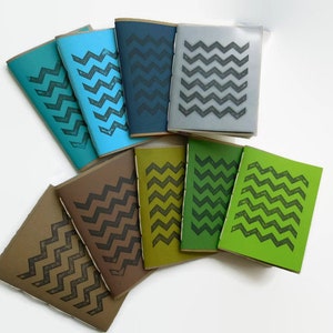 Eco Friendly CHEVRON Print Journal, Go Green Doodling Pads, Colorful Pocket Notebooks, Minimalist Writing Tablet, No Line Blank Notepad image 9