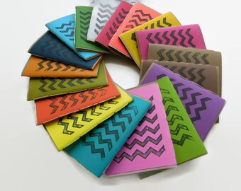 3*pack*Recycled Notebooks, CHEVRON Design, Zero Waste, Blank Unlined, Hand Bound, You Choose the Colors