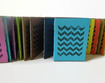 Eco Friendly CHEVRON Print Journal, Go Green Doodling Pads, Colorful Pocket Notebooks, Minimalist Writing Tablet, No Line Blank Notepad