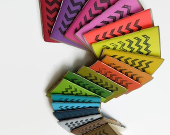 7*pack*Recycled Tree-Free Notebook, CHEVRON Design, Zero Waste, Blank Unlined, Hand Bound, You Pick the Colors!