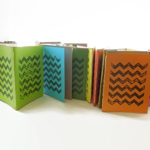 Eco Friendly CHEVRON Print Journal, Go Green Doodling Pads, Colorful Pocket Notebooks, Minimalist Writing Tablet, No Line Blank Notepad image 10